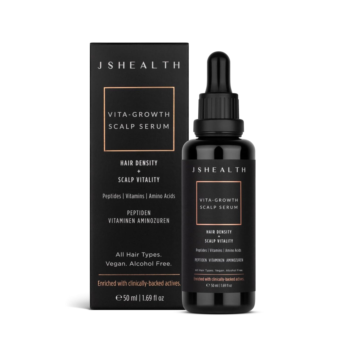 JSHealth Peptide Hair Growth Scalp Serum for Women. 7 Clinically Studied Actives with Capixyl, Capilia Longa, Baicapil. Supports Hair Retention and Density. Vegan, Oil-Free (1.69 fl oz)