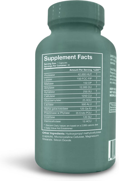Terra Health Essentials Digestive Catalyst | Reduce IBS | Amylase, Protease & Glucoamylase (1 Bottle, 60 Capsules)