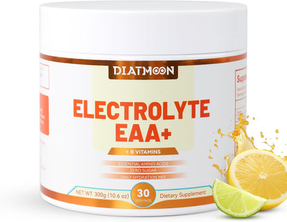 EAAs Electrolytes Powder, Essential Amino Acids Supplement, EAA & BCAA Powder, with B-Vitamins and Minerals – Hydration Drink Supplement, Keto Friendly, No Sugar- 30 Servings