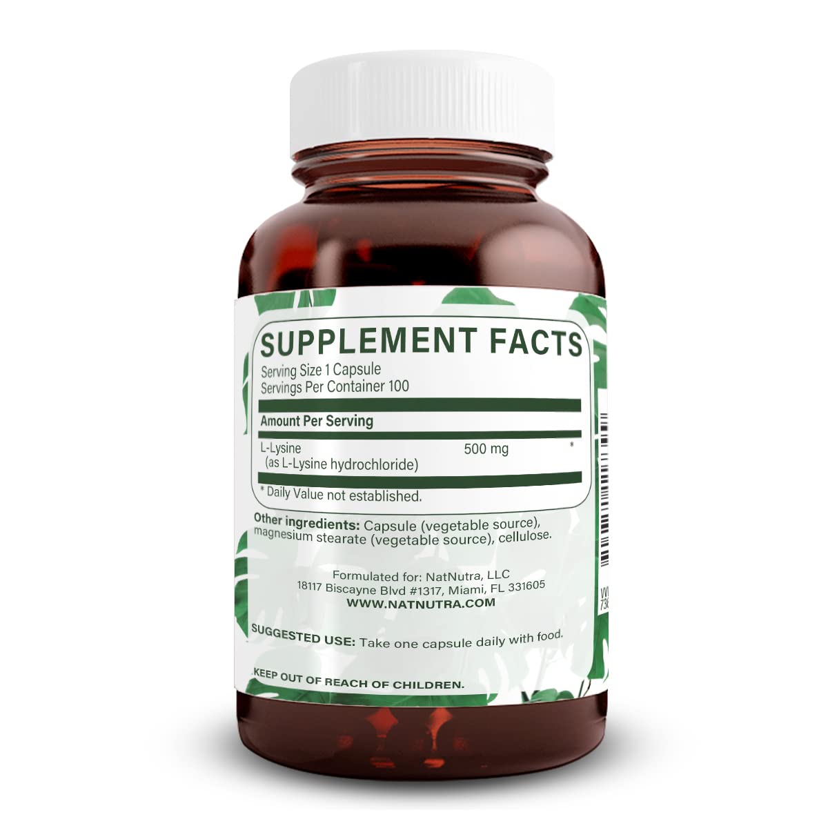Natural Nutra L Lysine HCl Supplement, Vegan, 500 mg, 250 Capsules | Promotes Bone Health & Growth, Supports Skin Health, Improves Vitamin C Absorption, Improves Calcium Absorption, Non-GMO