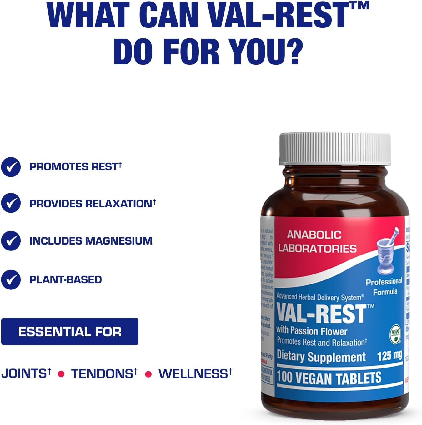 Valerian Root for Sleep and Relaxation - Gentle Magnesium Supplement for Sleep and Mood Support with Passion Flower and Valerian Root Extract - Vegan Non-GMO & Made in the USA - 100 Servings
