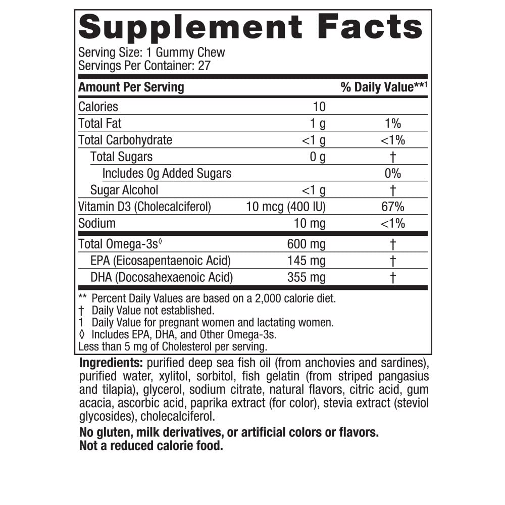 Nordic Naturals Zero Sugar DHA Prenatal Vitamin Gummies, Strawberry Orange Flavor - 27 Gummies