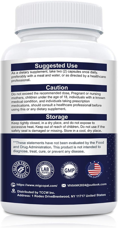 Migcopat Probiotic Prebiotic, Postbiotic & Digestive Enzymes for Digestive Health, 80 Billion CFU Probiotics Complete Gut Support with Berberine, Cinnamon, L-Glutamine, for Men & Women, 120 Capsules