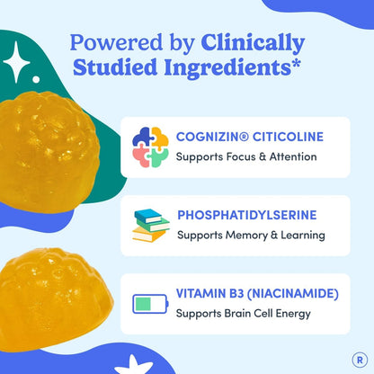 FIRST DAY Teens Apple Brain Focus Gummies & Orange Multivitamin Gummies | Daily Nutrients, Immunity, Mood, & Focus | Clean Label Project Verified® | Vegan | 30-Day Supply