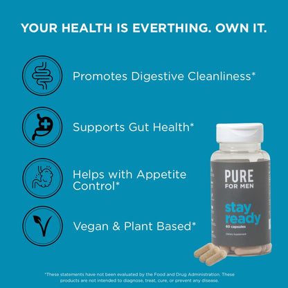 Pure for Men Original Cleanliness Stay Ready Fiber Supplement | Helps Promote