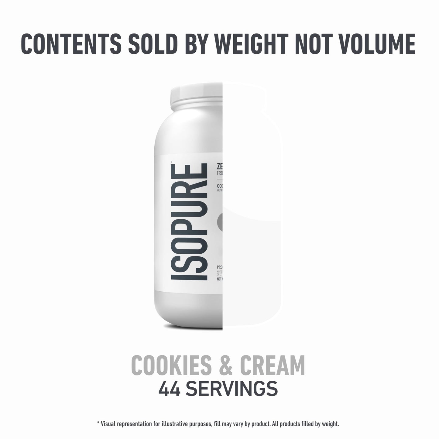Isopure Zero Carb 100% Pure Whey Isolate Protein Powder, Gluten Free, With Vitamins, Cookies & Cream, 25g Protein Per Serving, 1 Lb, 15 Servings (Packaging May Vary)