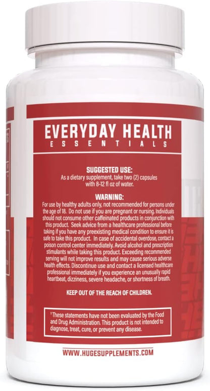 Huge Supplements 100% Pure Citrus Bergamot Extract 10:1 Capsules - 1000mg per Serving - Supports Digestion, Stress Management, and Immune Health (120 Capsules)