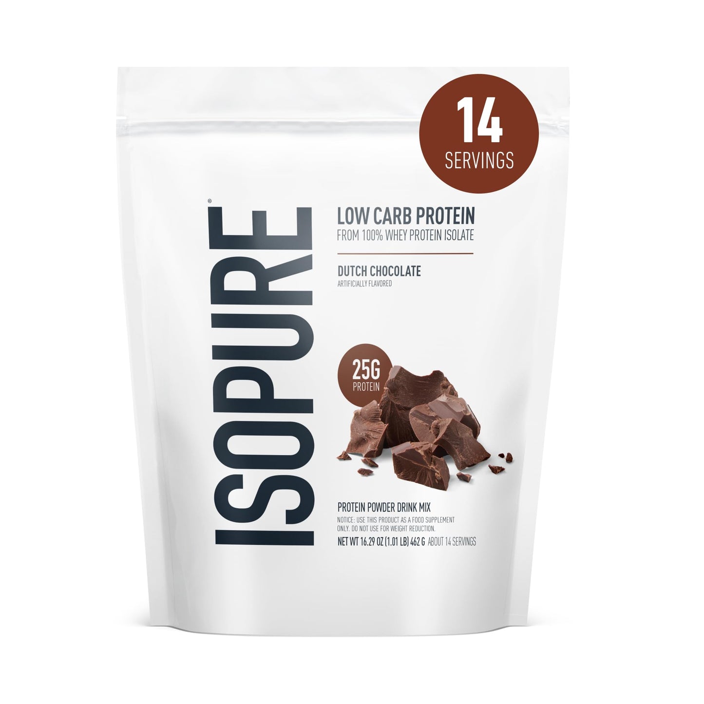 Isopure Zero Carb 100% Pure Whey Isolate Protein Powder, Gluten Free, With Vitamins, Cookies & Cream, 25g Protein Per Serving, 1 Lb, 15 Servings (Packaging May Vary)