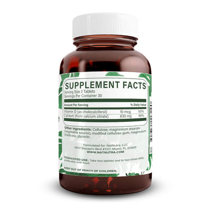 Natural Nutra Calcium Citrate with Vitamin D3 120 Tablets | Supplement for Bone Strength, Promotes Muscle Movements & Bone Health, Boosts Heart Health, Ideal for Active Seniors