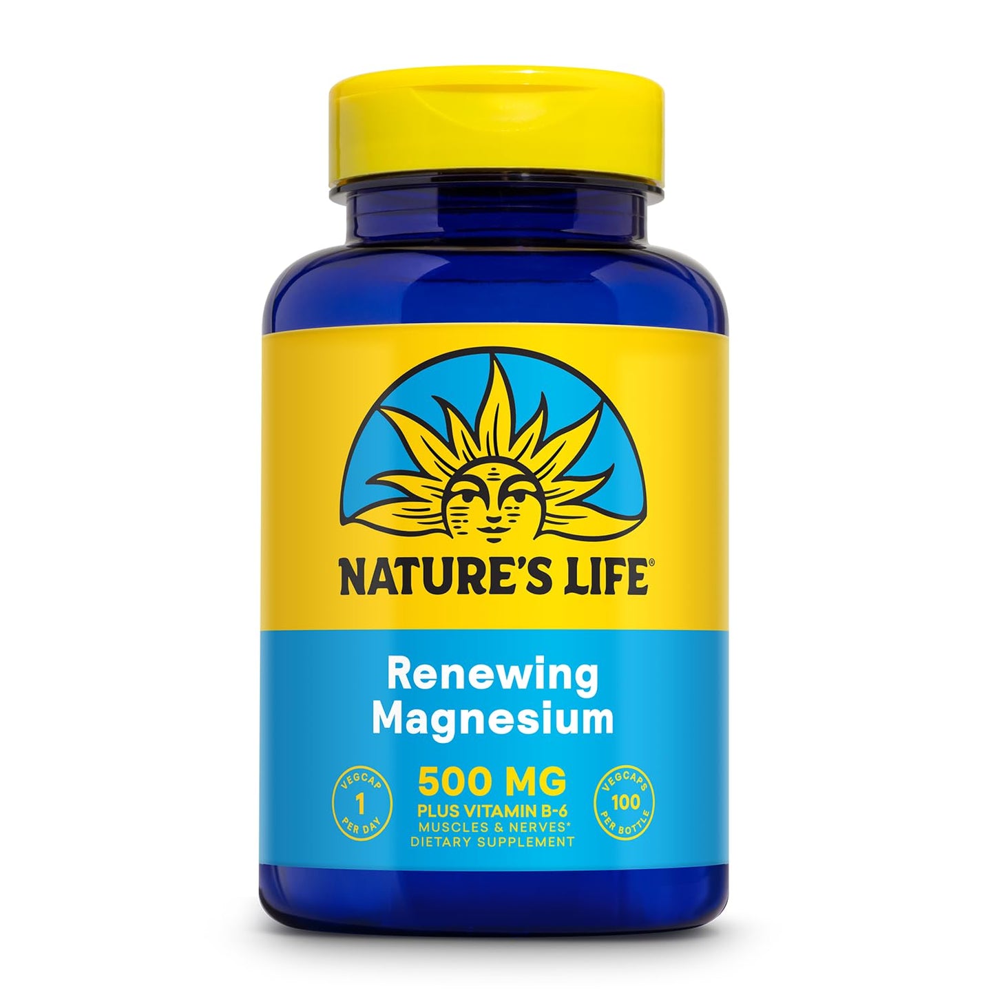 Nature’s Life Renewing Magnesium 500 mg - Magnesium Citrate, Magnesium Malate, Magnesium Oxide Plus Vitamin B-6 - Muscles and Nerves Support - Lab Verified - 275 Servings, 275 VegCaps