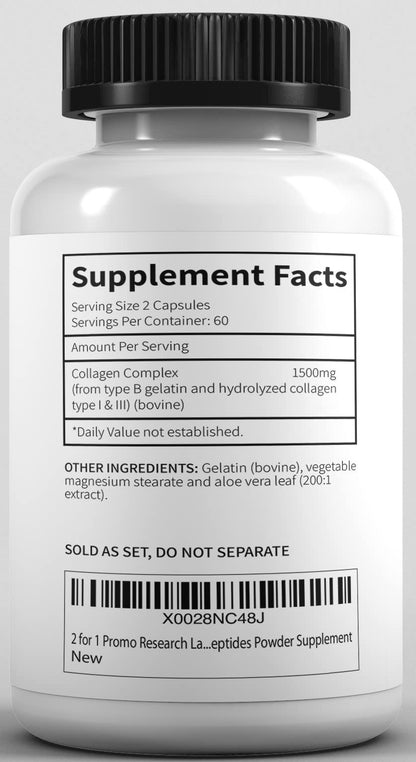Research Labs 2 for 1 Promo 240 Collagen Pills - 6000 mg Per Day. Grass Fed Anti-Aging Support for Skin, Joints, Tendons, Bones, Hair and Nails. Paleo Friendly. Collagen Peptides Powder Supplement…