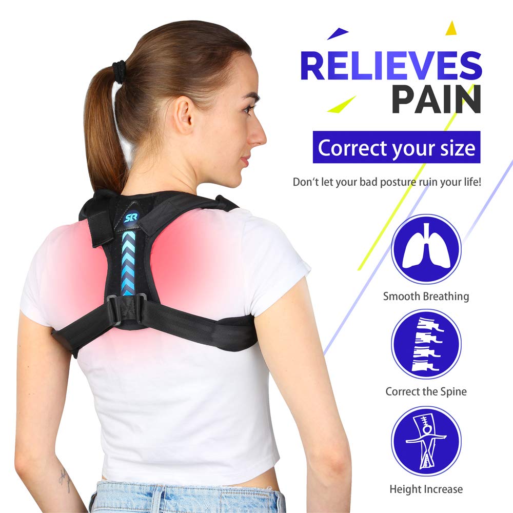 SR SUN ROOM Posture Corrector For Men And Women- Adjustable Upper Back Brace