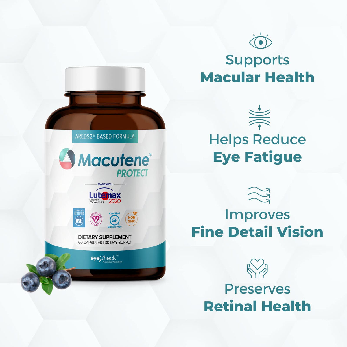 Natural Eye Health Vitamins with Bilberry Zeaxanthin Lutein - Macular Supp
