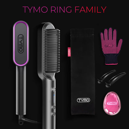 Hair Straightener Brush, TYMO Ring Hair Straightener Comb Straightening Brush
