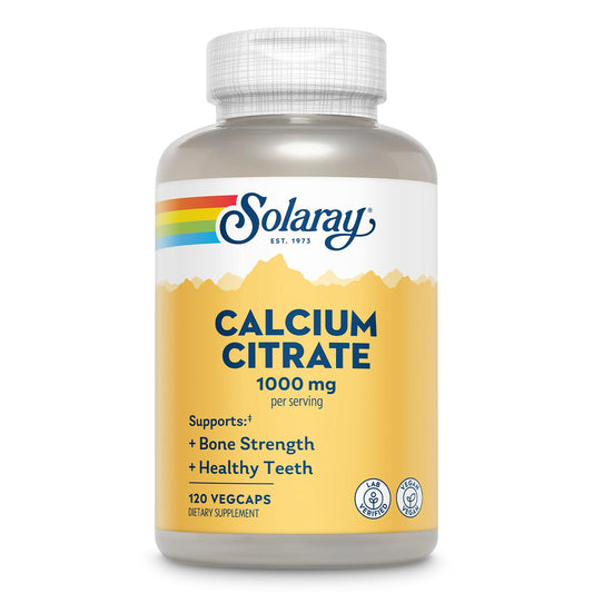 Solaray Calcium Citrate 1000mg - Chelated Calcium Supplement - Supports Bone Strength and Healthy Teeth - Easy to Digest - Vegan - 68 Servings, 275 VegCaps