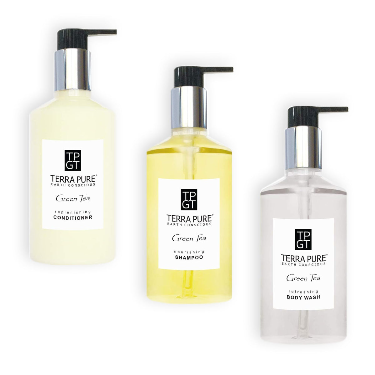 Terra Pure 1-Shoppe 30 Piece Ecobox All-In-Kit | Green Tea Soap | 12 Shampoo, 6 Conditioner