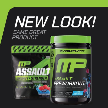 MusclePharm Assault Pre Workout Powder for Men & Women – Energy & Strength Boost Pre-Workout Supplements with Beta Alanine, Caffeine, Creatine & Betaine Anhydrous – 30 Servings, Fruit Punch Flavor