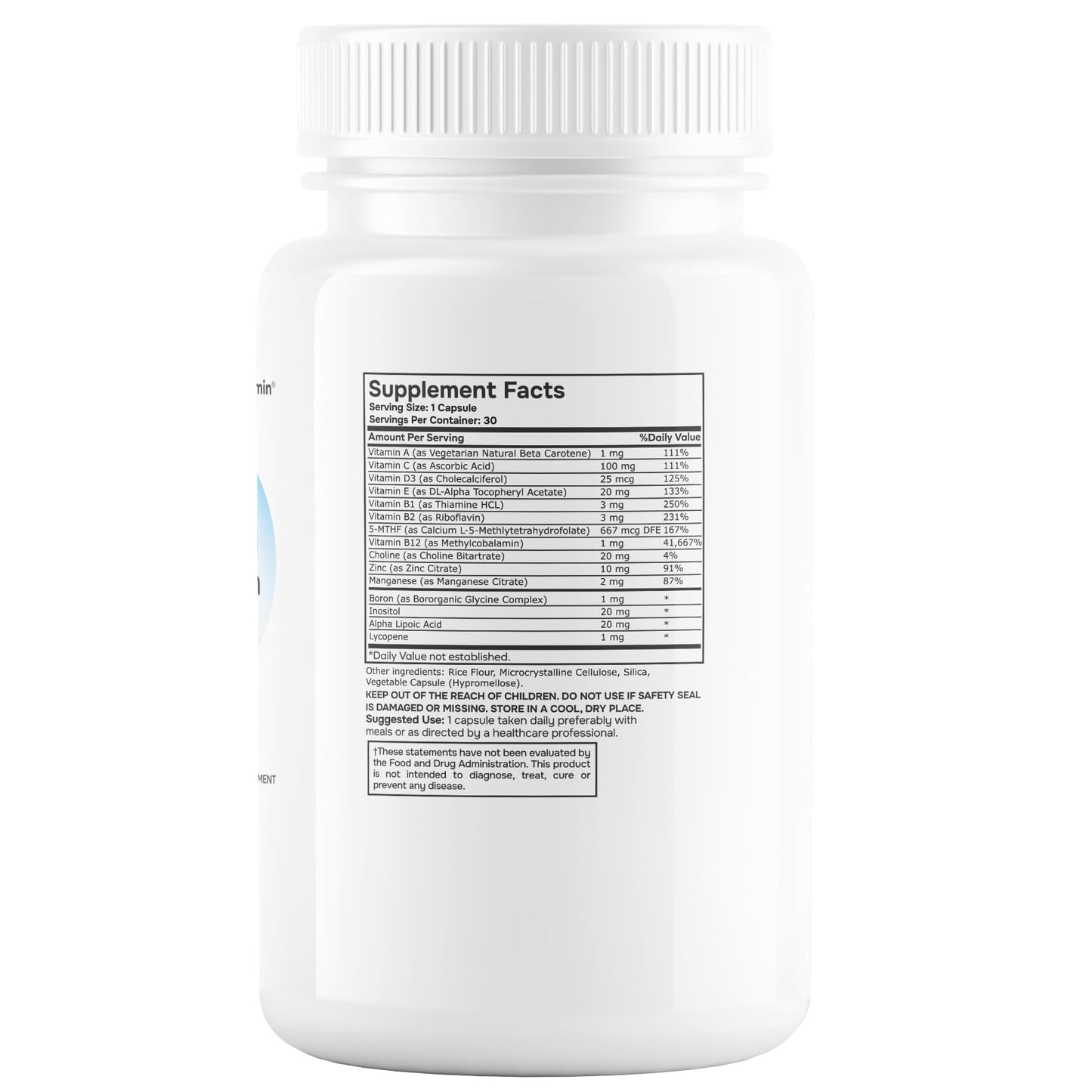 envitamin Methylated Multivitamin Multimineral Complex with L Methylfolate, Methylated B12, 5-MTHF, Inositol, and Lycopene