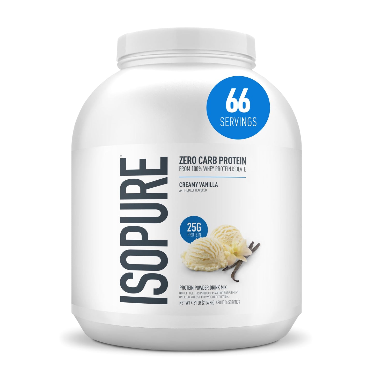Isopure Zero Carb 100% Pure Whey Isolate Protein Powder, Gluten Free, With Vitamins, Cookies & Cream, 25g Protein Per Serving, 1 Lb, 15 Servings (Packaging May Vary)