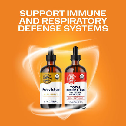 Vimergy Day-Night Immunity Kit* – 2-Part Liquid Supplement Kit with PropolisPure® & Total Immune Blend* – Fast-Absorbing, 2 x 115ml – 2 x 57 Servings – Support Immune and Respiratory Defense Systems