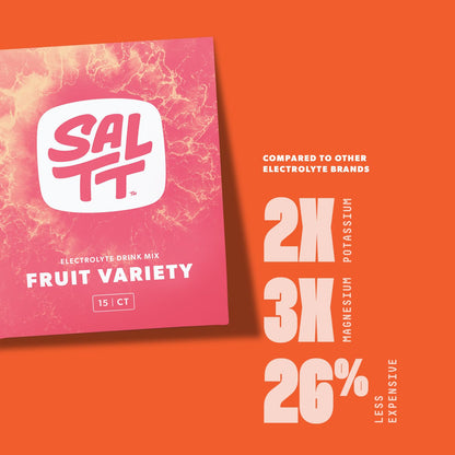SALTT Electrolyte Packets - Fruit Variety (30 Sticks) - Zero Sugar