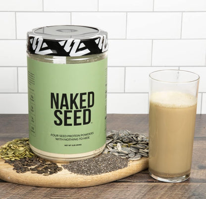 Naked Seed - 4 Seed Protein Powder, Only 4 Ingredients - Chia, Watermelon, Sunflower and Pumpkin Seed - Gluten-Free, Soy Free, Vegan, No Gmos, No Artificial Sweeteners - 15 Servings