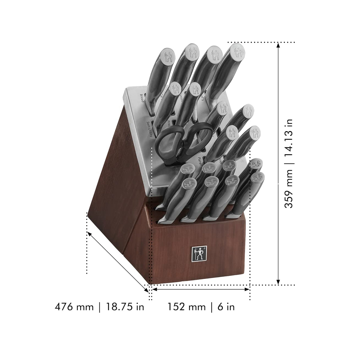 HENCKELS Graphite 20-pc Self-Sharpening Knife Set with Block, Chef Knife, Paring Knife