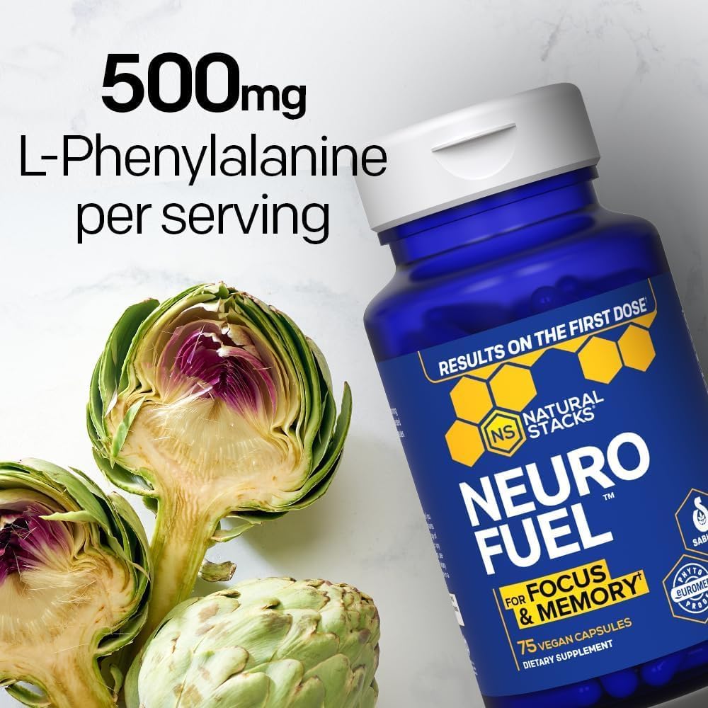 NATURAL STACKS NeuroFuel Nootropic + Dopamine Brain Food Bundle - Supports Mental Drive & Focus* - 135 Total Capsules