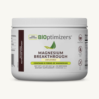BIOptimizers Magnesium Breakthrough Drink - 8 Forms of Magnesium, Electrolytes, Sleep Health, Stress, Muscle Recovery, Heart Support | Glycinate, Citrate, Malate- Raspberry Lemon