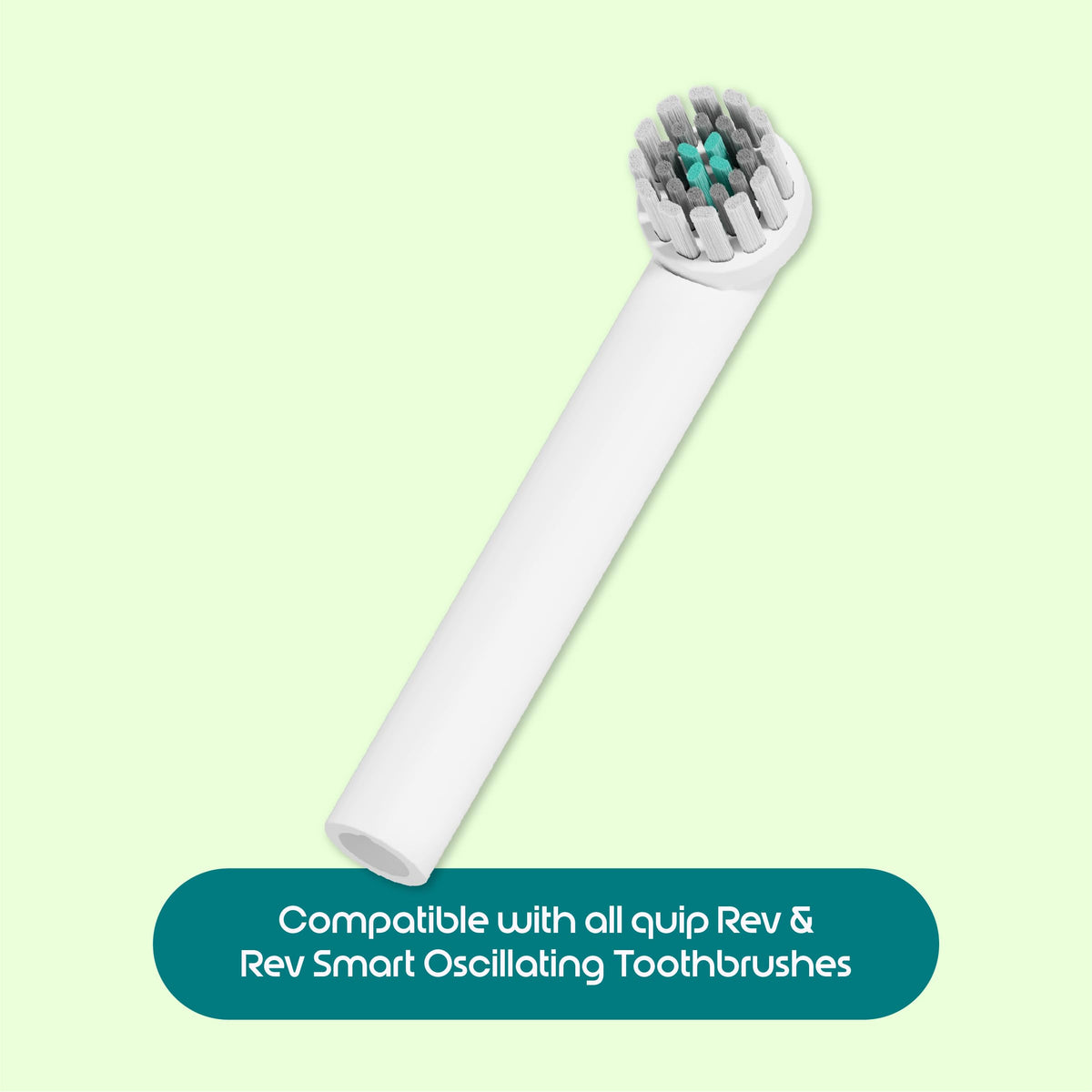 quip Rev Oscillating Electric Toothbrush Replacement Heads, Black, 4 Pack