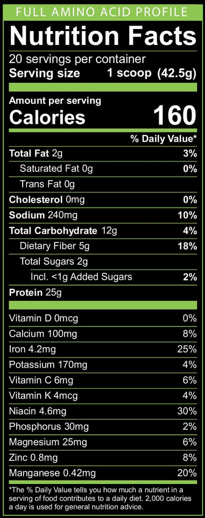 Green Regimen Elite Plant-Based Protein Powder - 25g Complete Hemp & Pea Protein