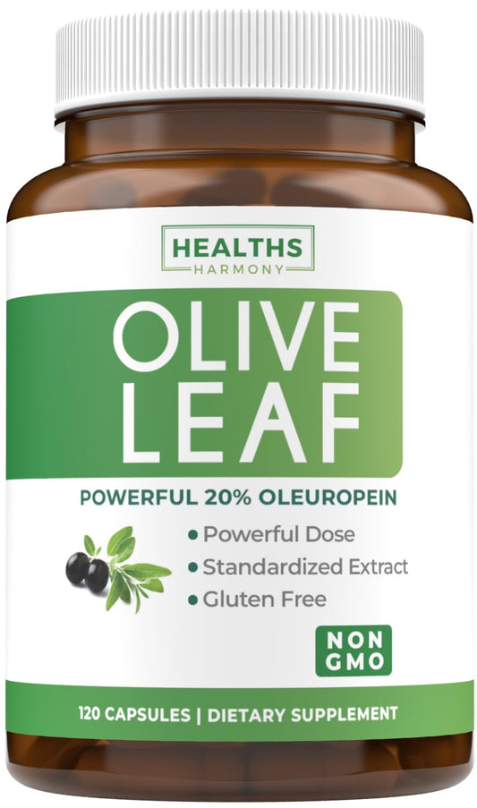Super Strength Olive Leaf Extract Capsules - Vegan Non-GMO 750mg Olive Extract with 20% Oleuropein Antioxidant Supplement for Immunity Skin and Heart Health Support - Made in The USA (2 Month Supply)