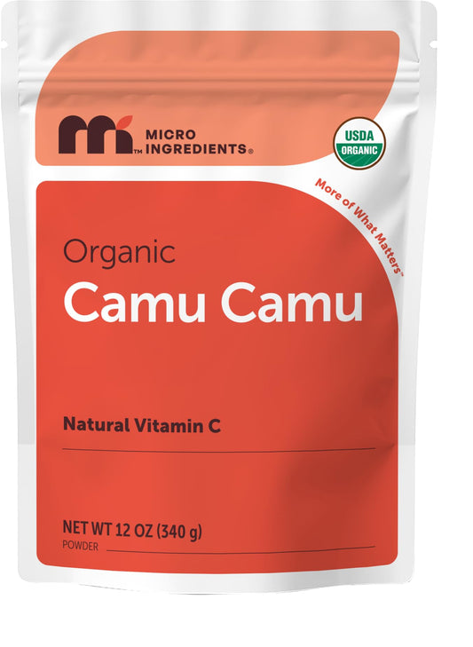 Micro Ingredients Organic Camu Camu Powder, 12 oz | Freshly Harvested Berry | Source of Naturally Occurring Vitamin C | Non-GMO, Vegan Friendly