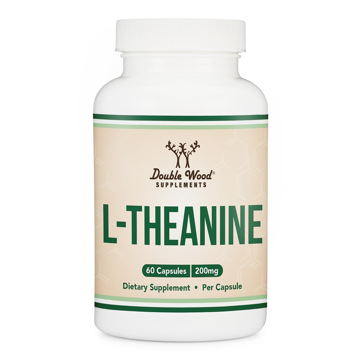 L-Theanine 200mg Double Strength - Supports Health Sleep Response and Relaxation - 120 Capsules (Third Party Tested, Gluten Free) by Double Wood