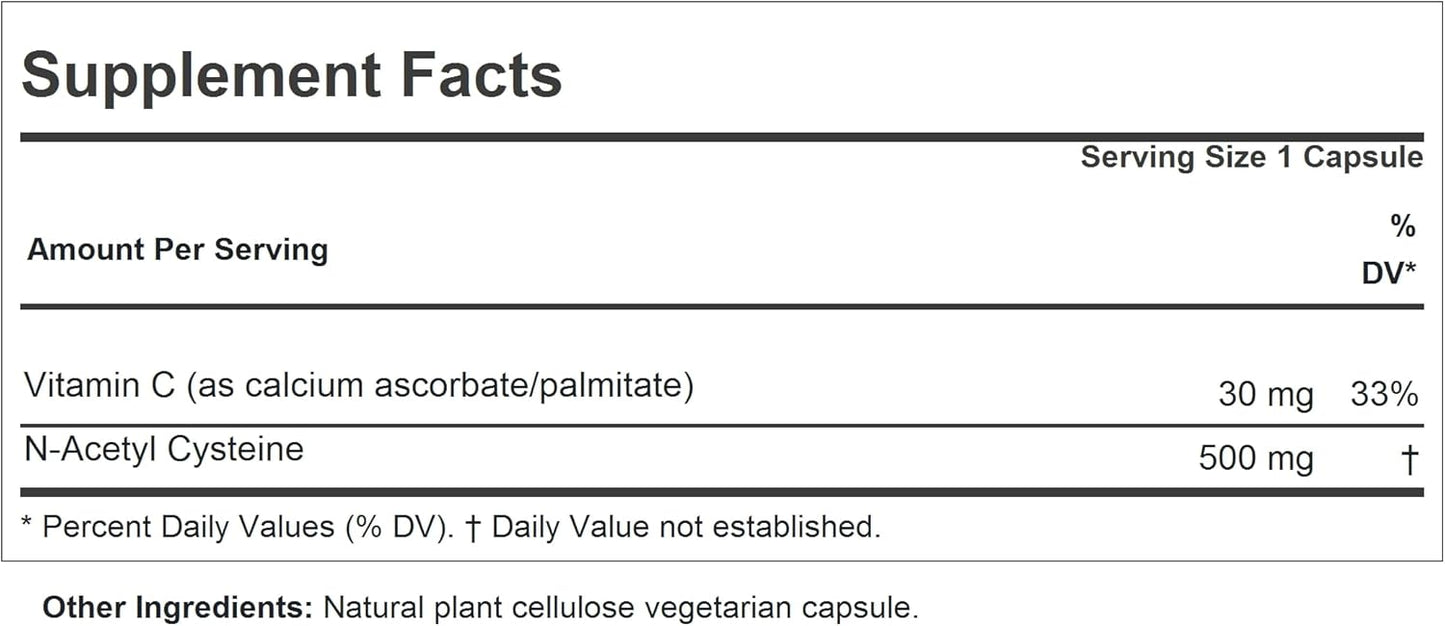 ANDREW LESSMAN ProCaps NAC 500 N-Acetyl Cysteine, 60 Capsules | 500 mg of N-Acetyl Cysteine to support glutathione production, antioxidant defenses and cellular health.