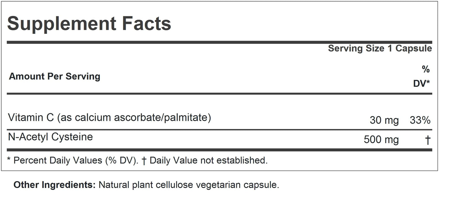 ANDREW LESSMAN ProCaps NAC 500 N-Acetyl Cysteine, 60 Capsules | 500 mg of N-Acetyl Cysteine to support glutathione production, antioxidant defenses and cellular health.