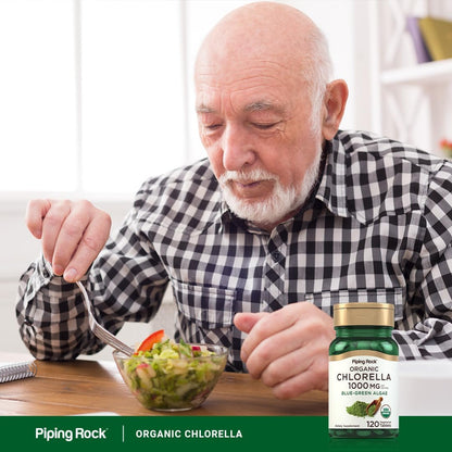Piping Rock Chlorella | 1000mg | 120 Tablets | Organic Blue-Green Algae | Non-GMO, Gluten Free Supplement
