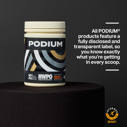 Podium Nutrition, Athlete Pre Workout Powder, Orange Dream Pop, 25 Servings, Beta Alanine