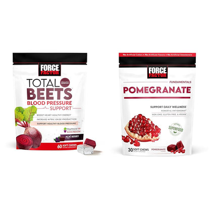 Force Factor Total Beets Blood Pressure Support Supplements with Beet Powder & Pomegra