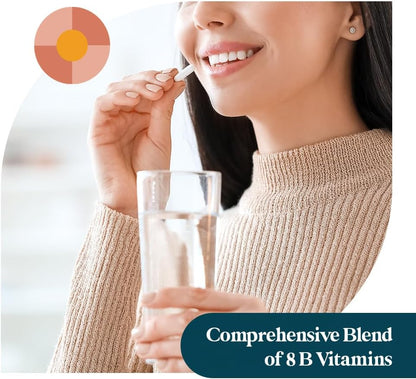 Pattern Wellness Vitamin B Complex Supplement - Comprehensive Blend of Essential B Vitamins - Supports Energy, Cognitive & Cellular Health - 3rd Party Lab Tested - 60 Capsules