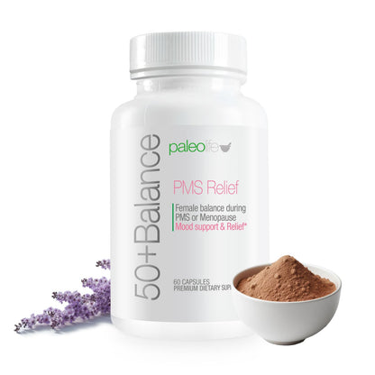 Paleolf 50+ Balance Premium Supplement, PMS Relief. Female Balance During PMS or Menopause. Mood Support & Relief. 60 Capsules (2-Pack)