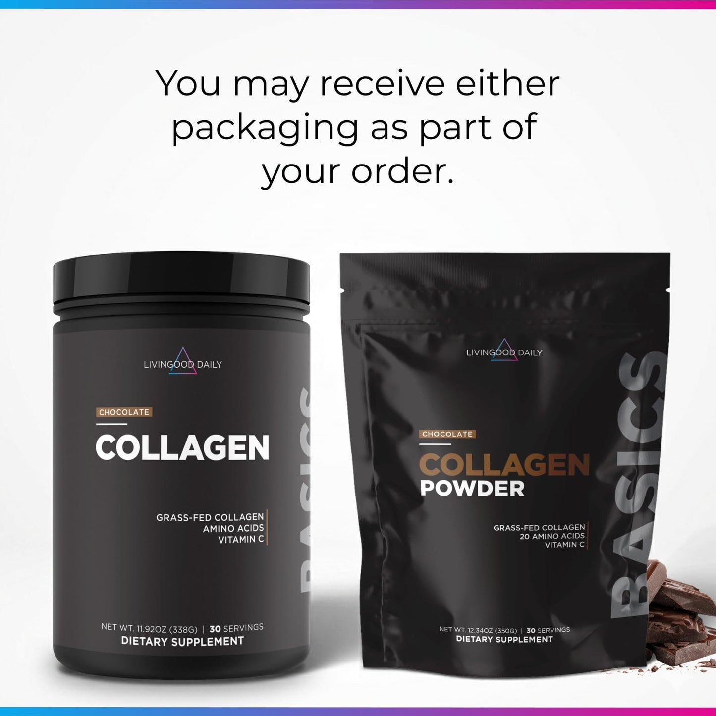 Livingood Daily Vanilla Collagen Powder for Women & Men, Hydrolyzed Collagen Peptides Powder with Vitamin C, Protein with 20 Amino Acids, Type I & III, Grass Fed, Keto, Paleo, Gluten Free, 30 Srvgs