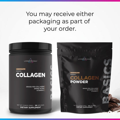 Livingood Daily Vanilla Collagen Powder for Women & Men, Hydrolyzed Collagen Peptides Powder with Vitamin C, Protein with 20 Amino Acids, Type I & III, Grass Fed, Keto, Paleo, Gluten Free, 30 Srvgs
