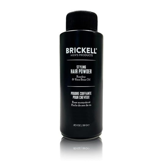 Brickell Men's Styling Hair Powder For Men, Creates Volume, Non-Greasy Texturizing Powder, With Rosehip, Rice Bran Oil, and Arrow Root Powder, 18g, Fragrance-Free