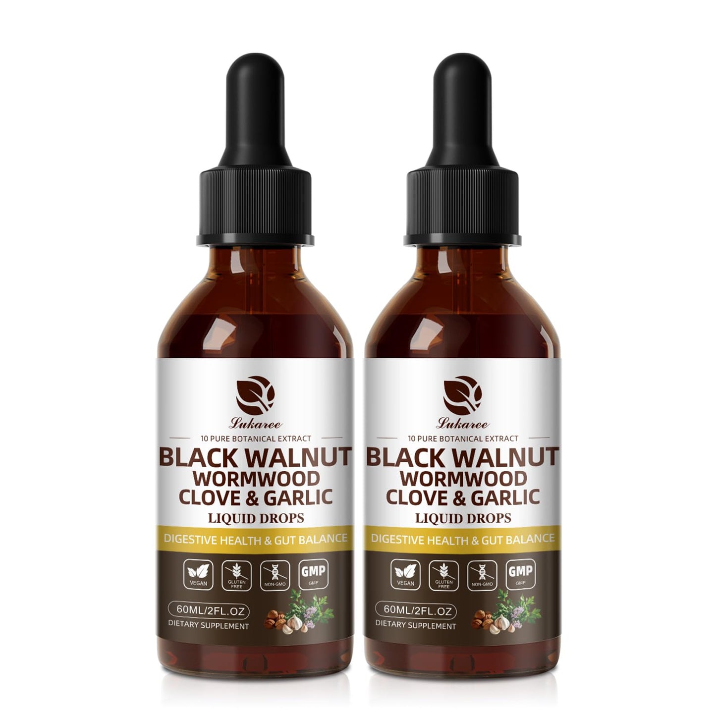 Wormwood Black Walnut Clove Cleanse Tincture - Gut Health & Detox | with Garlic Pumpkin Seeds Soursop Oregano - Digestive & Intestinal Support for Humans - Vegan, Herbal Blends, Liposomal Tech