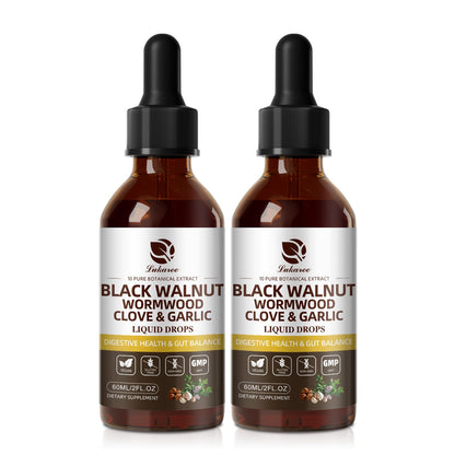 Wormwood Black Walnut Clove Cleanse Tincture - Gut Health & Detox | with Garlic Pumpkin Seeds Soursop Oregano - Digestive & Intestinal Support for Humans - Vegan, Herbal Blends, Liposomal Tech