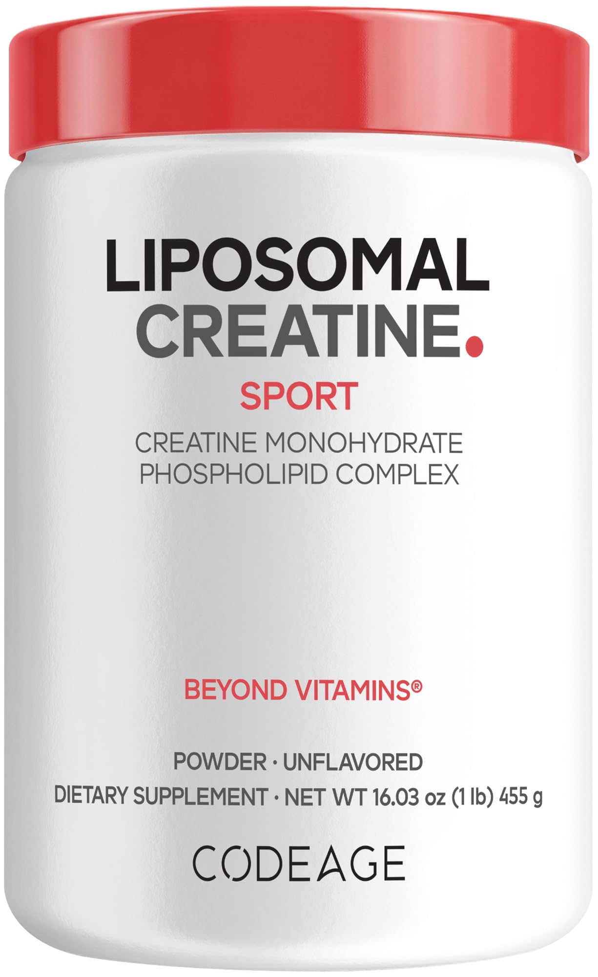 Codeage Liposomal Creatine Powder, 5000mg, Monohydrate, Unflavored, 90 SRV | Liposomal micronized creatine monohydrate, 5 g per serving, unflavored. Three-month supply. Non-GMO.