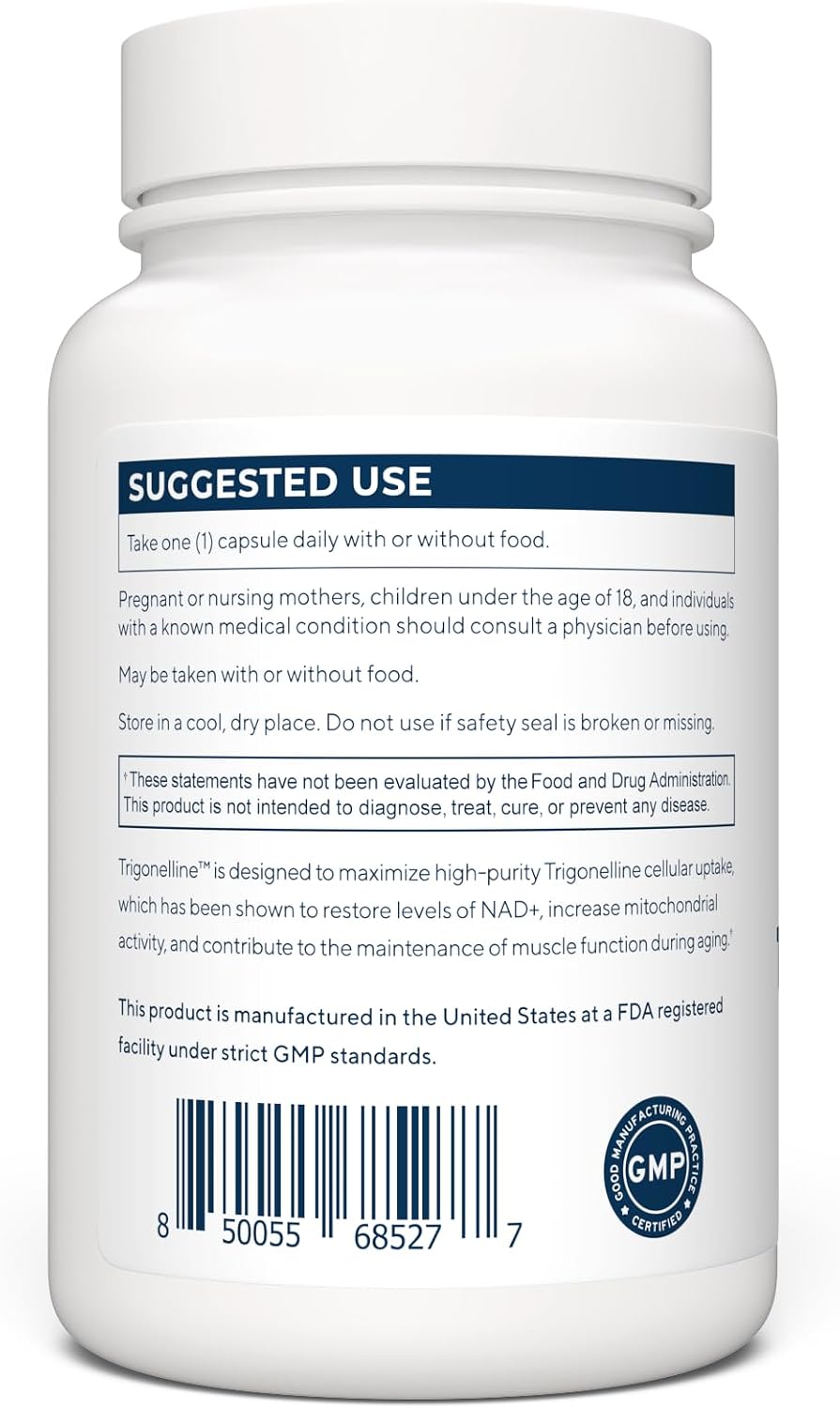Renue By Science Trigonelline | High Strength Trigonelline TRG Methylated Niacin - 250mg Trigonilline Supplement Capsules | Non-GMO | Made in the USA & Third-Party Tested
