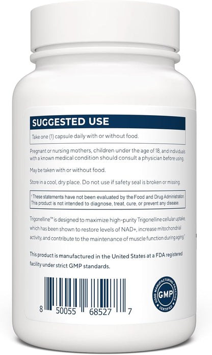 Renue By Science Trigonelline | High Strength Trigonelline TRG Methylated Niacin - 250mg Trigonilline Supplement Capsules | Non-GMO | Made in the USA & Third-Party Tested