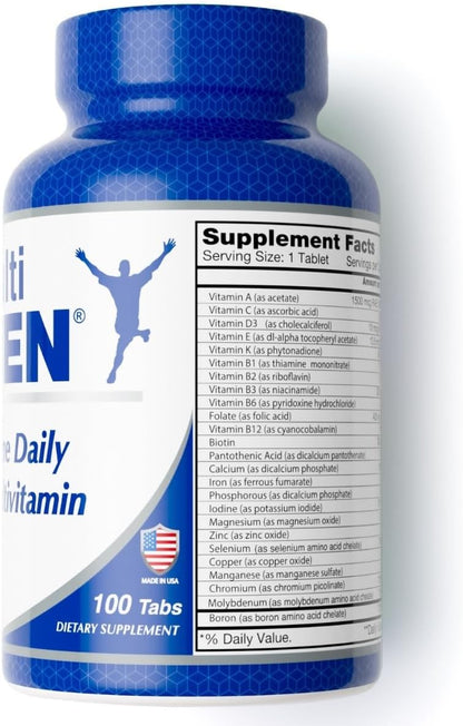 ALFA VITAMINS Multi Men Vitamins Dietary Supplement with Essential Vitamins & Minerals for Men - Amino Acids + Antioxidants - 100 Tablets